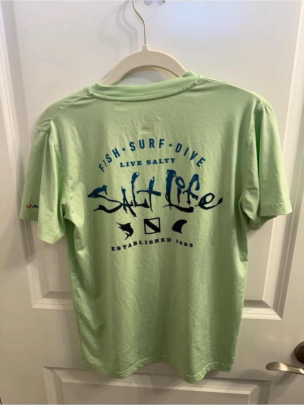 Girls Salt Life Light Green Graphic Tee with Black Logo